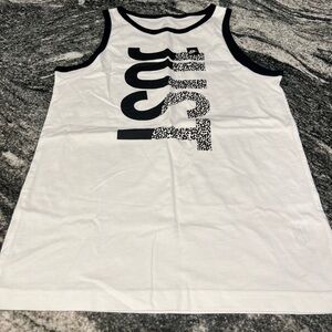 Nike Boys White Tank Top with Black Graphic.  Size L